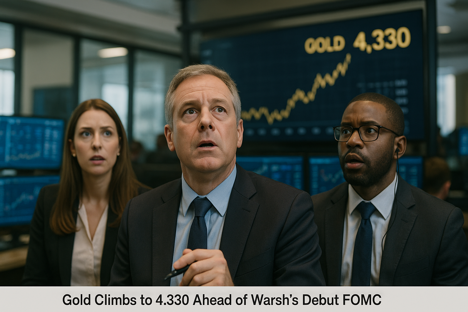 Gold Climbs to $4,330 Ahead of Warsh's Debut FOMC Meeting