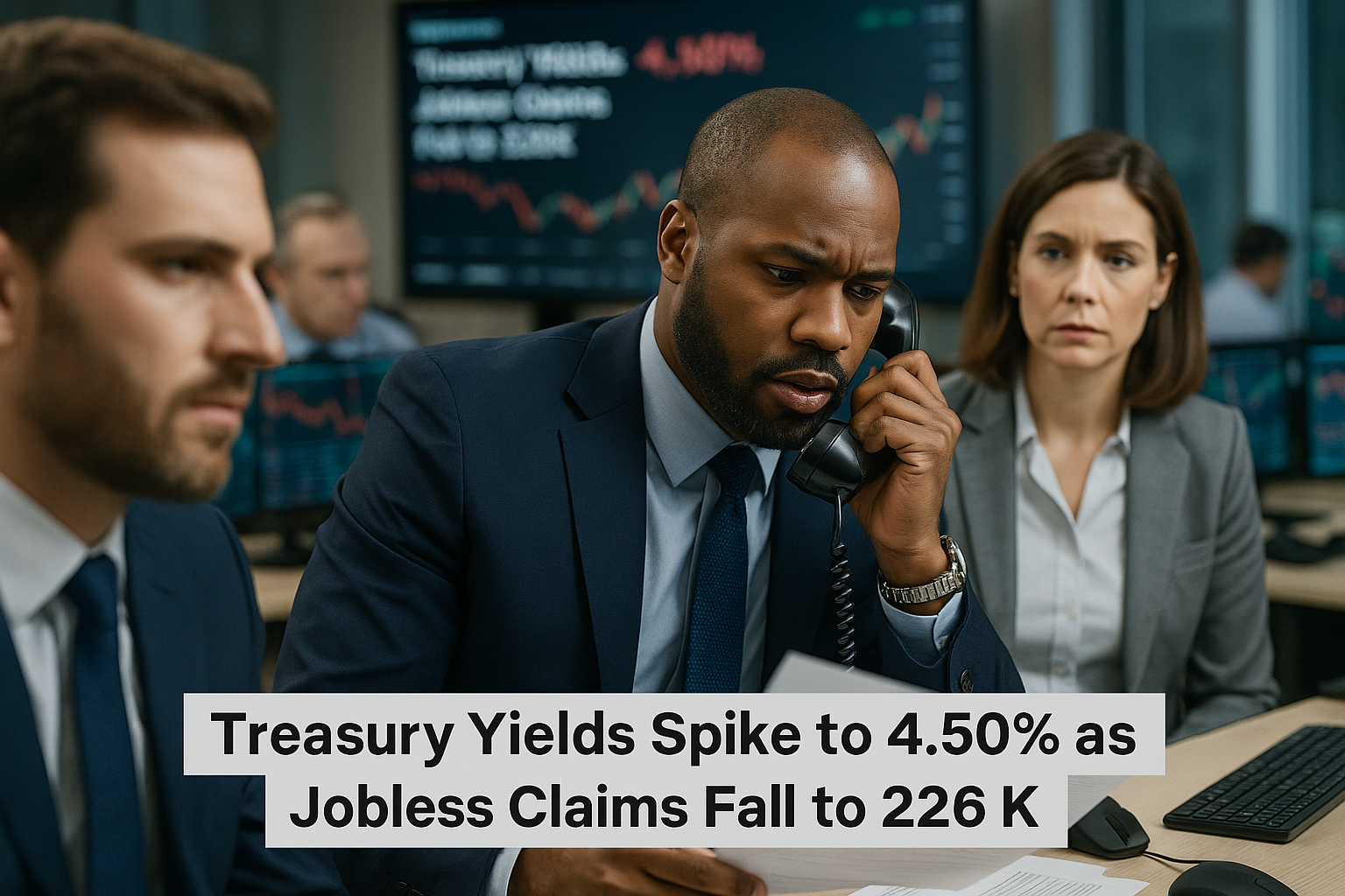 Treasury Yields Spike to 4.50% as Jobless Claims Fall to 226K