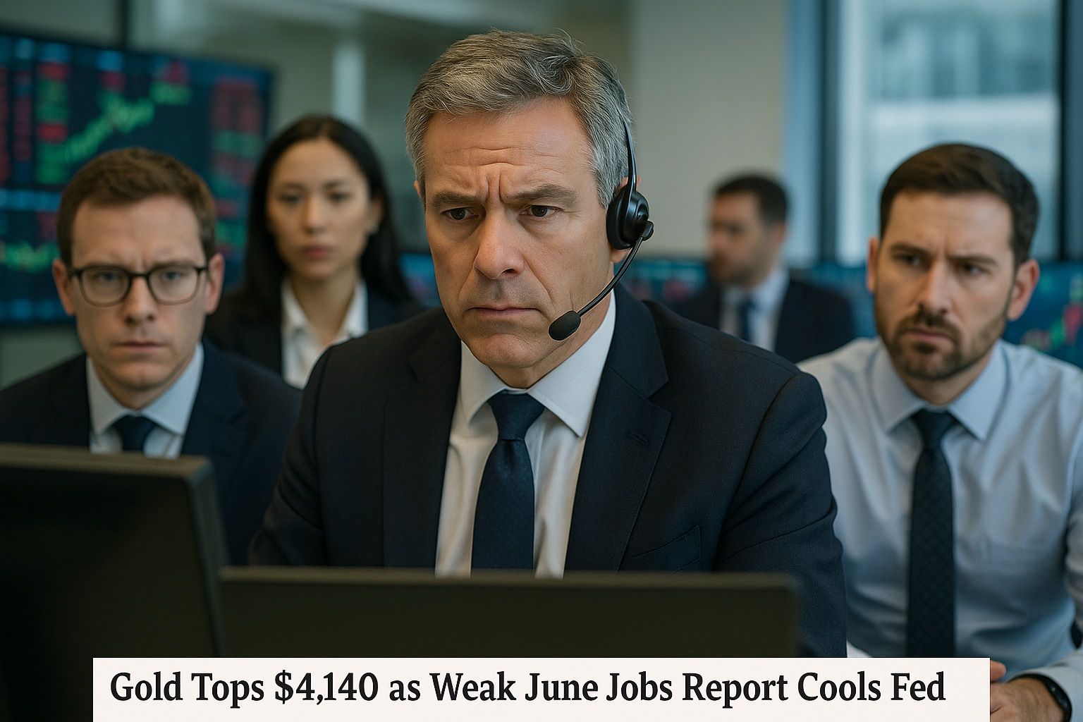 Gold Tops $4,140 as Weak June Jobs Report Cools Fed Rate Hike Bets