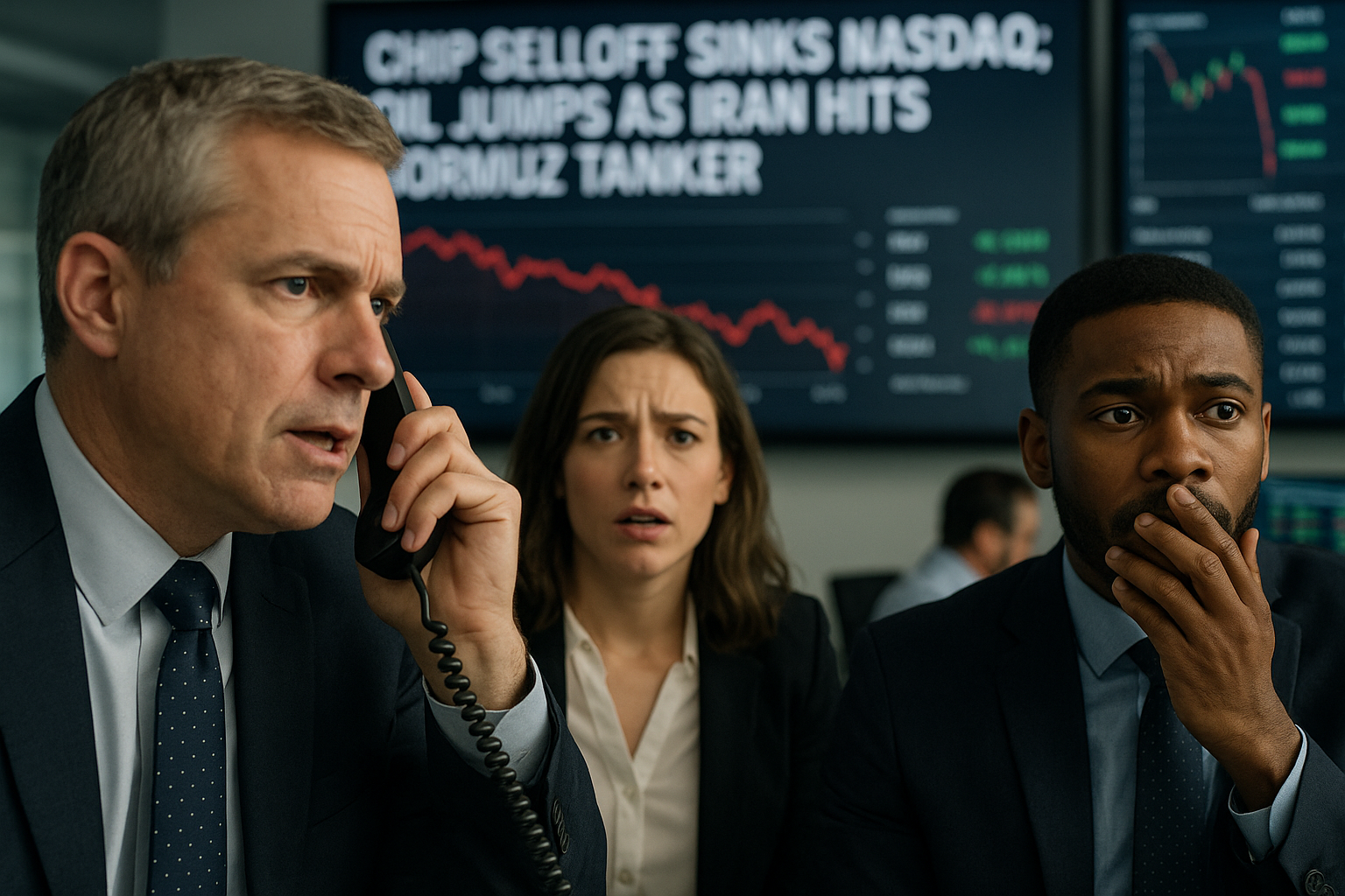 Chip Selloff Sinks Nasdaq; Oil Jumps as Iran Hits Hormuz Tanker